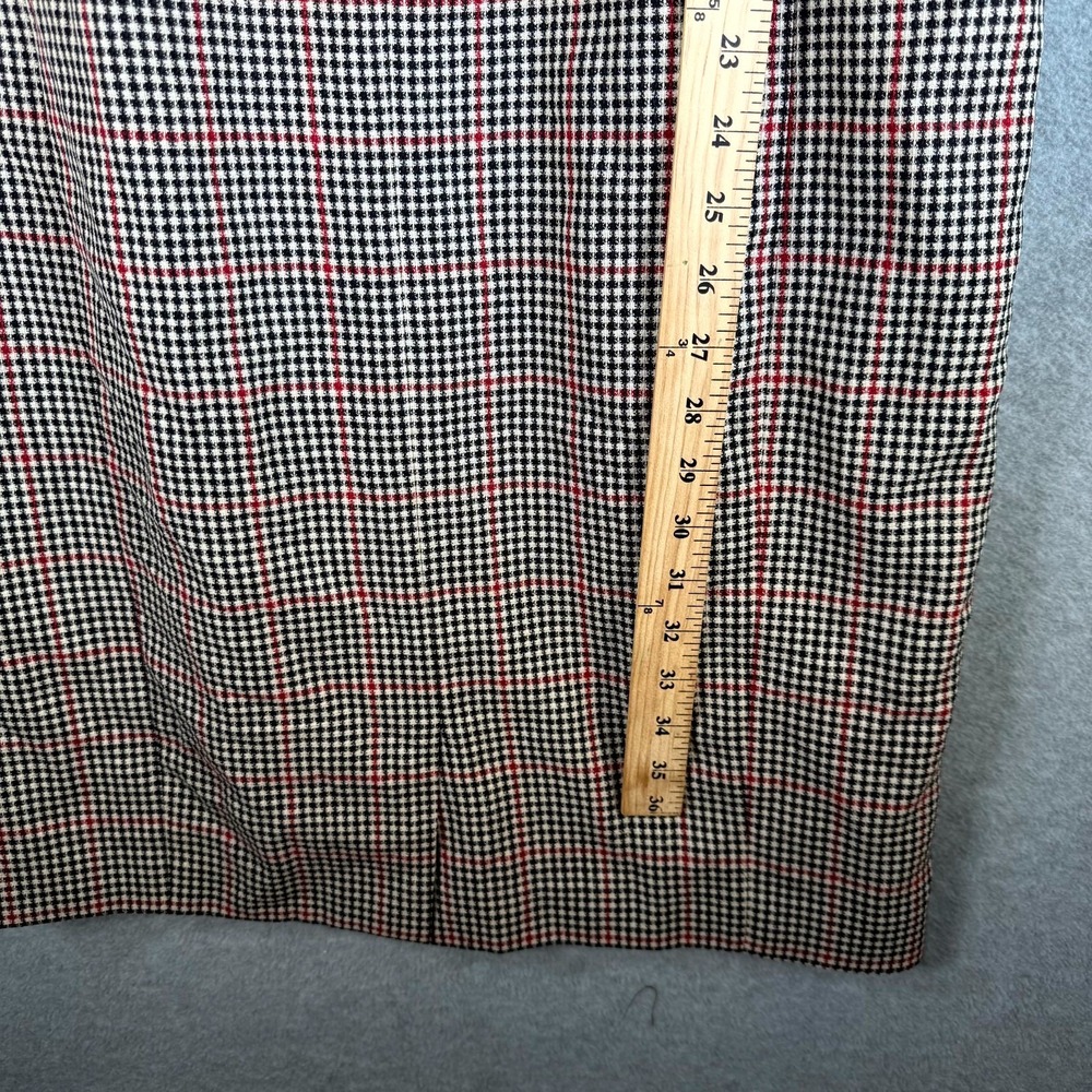 Brooks Brothers Sheath Dress Women 8 Black‎ Red Wool Houndstooth Moon British - Picture 13 of 14